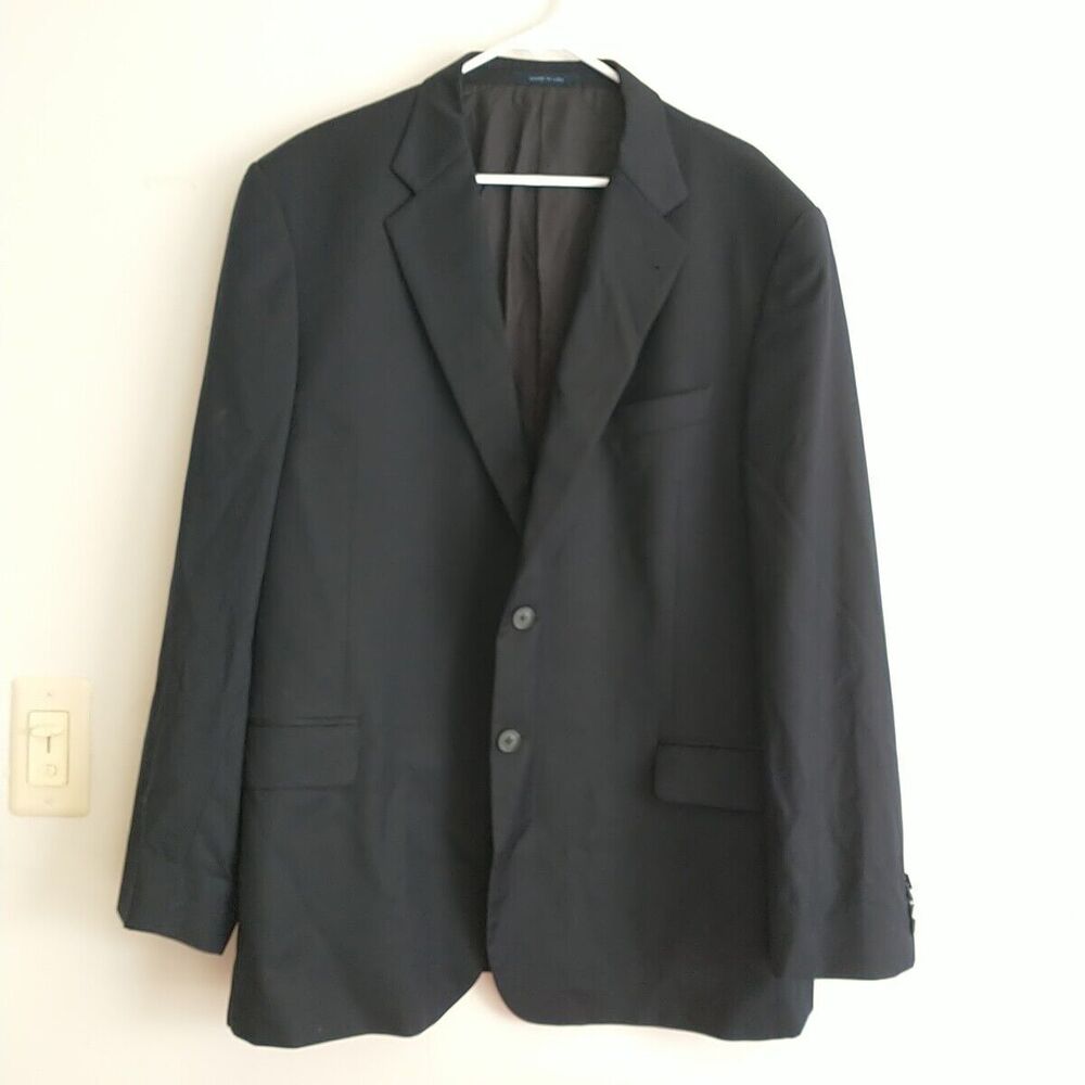 Joseph Abboud Loro Piana Blazer Sport Coat Men 48R Navy Blue Wool 120's 2 Button